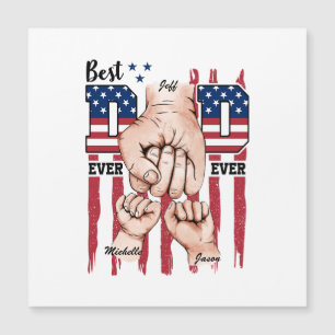 Best Dad Ever – Fist Bump USA Flag - 2 Kids