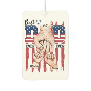 Best Dad Ever – Fist Bump USA Flag - 2 Kids Air Freshener