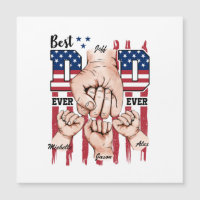 Best Dad Ever – Fist Bump USA Flag - 3 Kids