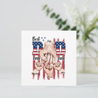 Best Dad Ever – Fist Bump USA Flag - 3 Kids