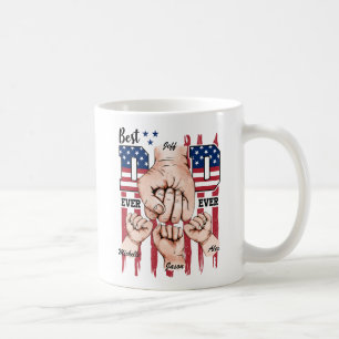 Best Dad Ever – Fist Bump USA Flag - 3 Kids Coffee Mug