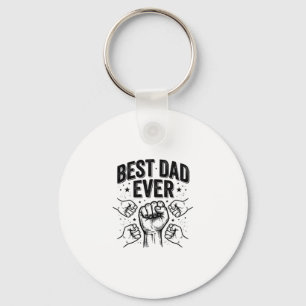 Best Dad Ever Fist Bump Vintage Shirt Design_1 Keychain