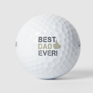Best Dad Ever for Father's Day Vintage Thumb Up Golf Balls