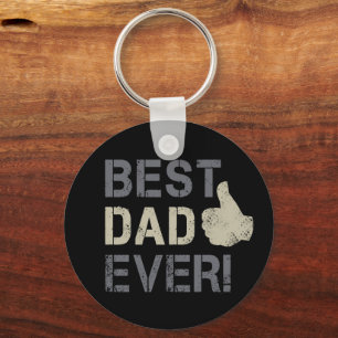 Best Dad Ever for Father's Day Vintage Thumb Up Keychain