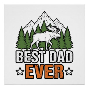 Best Dad Ever Forest Creature Vintage Dad Shirt De Poster