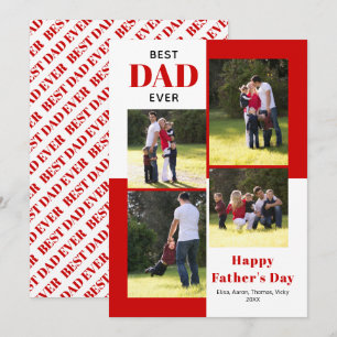 Best Dad Ever four photos red Father's Day