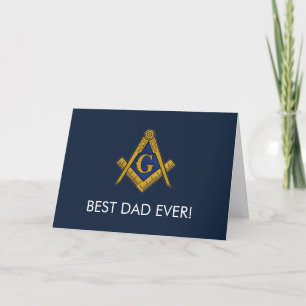 Best Dad Ever Freemason Masonic Mason  Thank You Card
