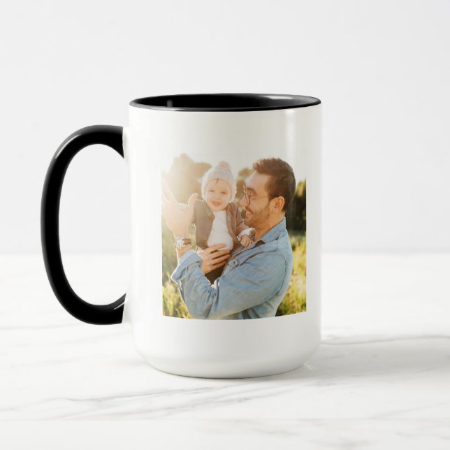 Best Dad Ever Full Photo Custom Coffee Mug (Left)