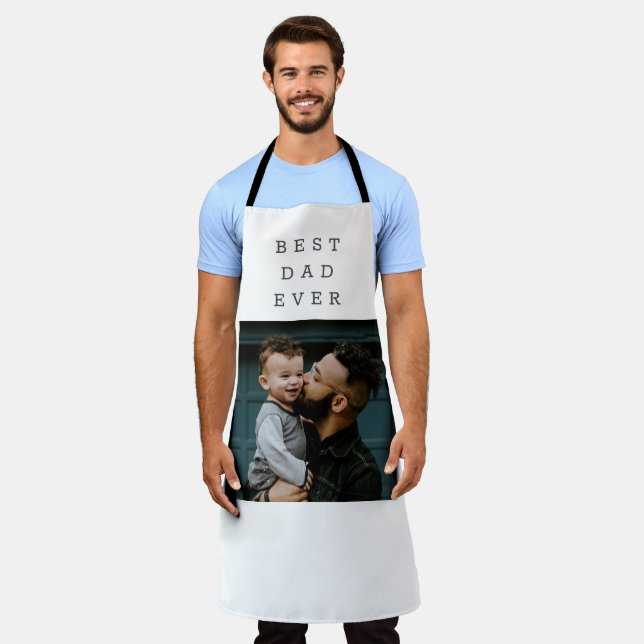 Best Dad Ever Full Photo Personalized  Apron (Worn)