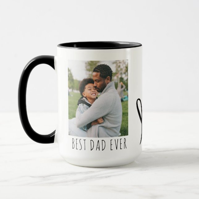 Best Dad Ever Full Photo Personalized Coffee Mug (Left)
