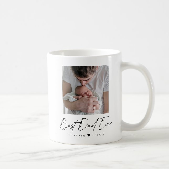 Best Dad Ever Full Photo Personalized Coffee Mug (Right)