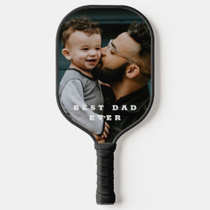 Best Dad Ever Full Photo Personalized Pickleball Paddle