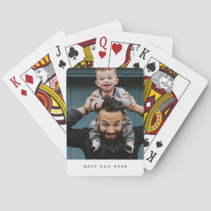 Best Dad Ever Full Photo Personalized Playing Cards