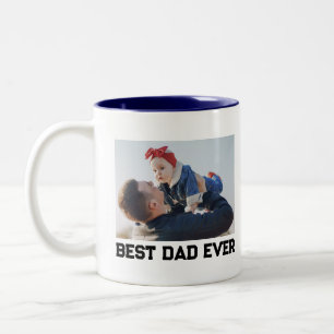 Best Dad Ever Full Photo Personalized Two-Tone Coffee Mug