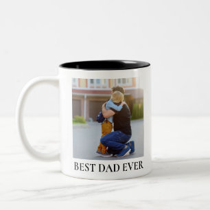 Best Dad Ever Full Photo Personalized Two-Tone Coffee Mug