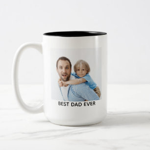 Best Dad Ever Full Photo Personalized Two-Tone Coffee Mug