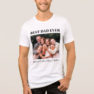 Best Dad Ever Fully Customizable Family Hug Photo Tri-Blend Shirt