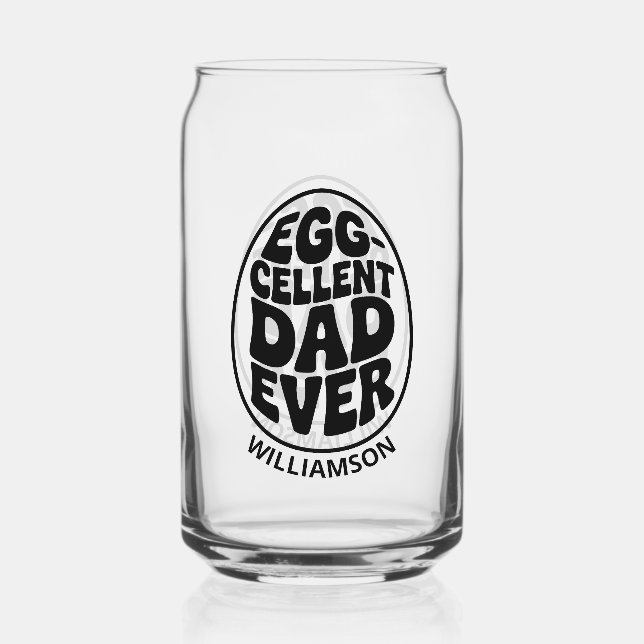 Best Dad Ever Funny Fathers day gift for dad  Can Glass (Front)