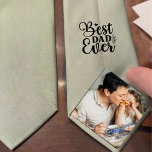 Best dad ever-Gift from Daughter Sage green Tie<br><div class="desc">On your wedding day,  reminisce with your dad about the adorable little one he once was by gifting him this personalized father-of-the-bride Sage green tie featuring you and your father and your childhood photo. Alternatively,  surprise him with this sweet gesture as a Father's Day gift</div>