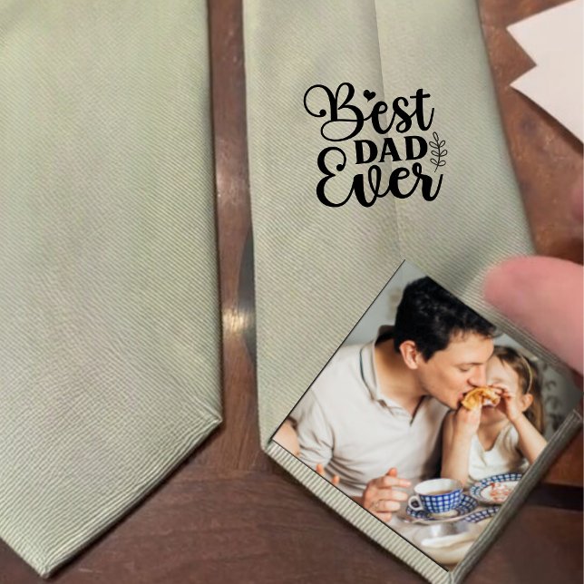 Best dad ever-Gift from Daughter Sage green Tie (Creator Uploaded)