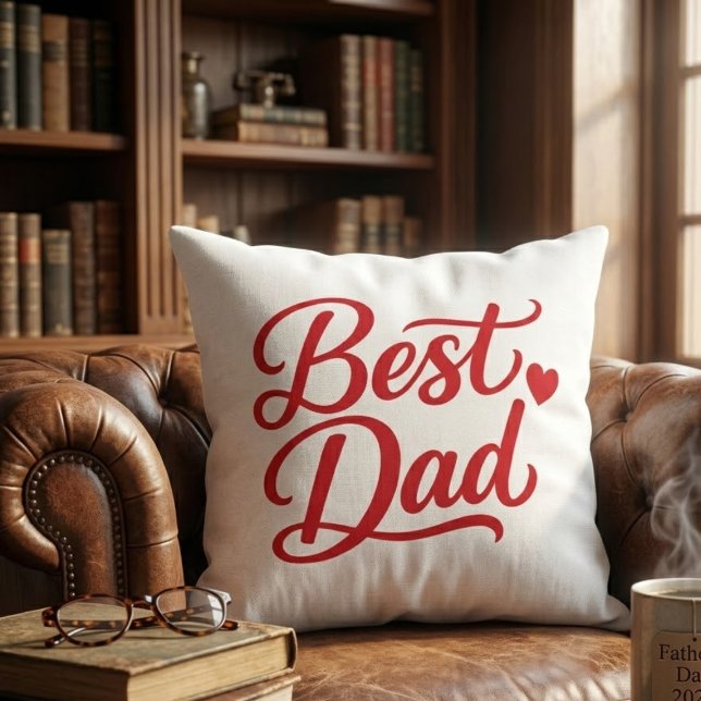 Best Dad Ever Gift Tee Throw Pillow (Creator Uploaded)