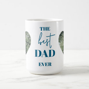 Best Dad Ever Gift with Heart Photos Coffee Mug