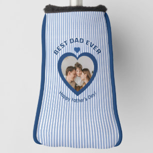 Best Dad Ever golfer Photo Minimalist Template 26 Golf Head Cover