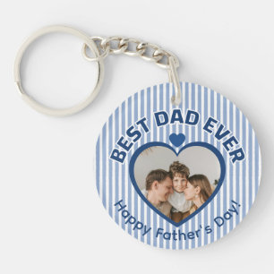 Best Dad Ever golfer Photo Minimalist Template 26 Keychain
