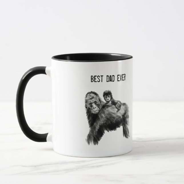 Best dad ever gorilla with baby mug (Left)