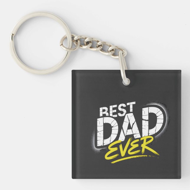 Best Dad Ever Graffiti Art Keychain (Front)
