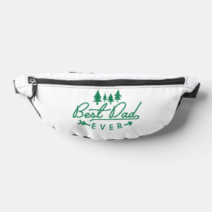 Best Dad Ever Green Typography with Trees Fanny Pack