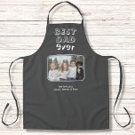 Best Dad Ever Grey Custom Photo Keepsake Apron<br><div class="desc">Best Dad Ever Grey Custom Photo Keepsake Apron. Make a personalized apron for the best dad ever. White modern typography on a dark grey background. Add your favourite photo and customize the text with your names. You can change any text on the apron. A lovely keepsake for a birthday, Christmas...</div>