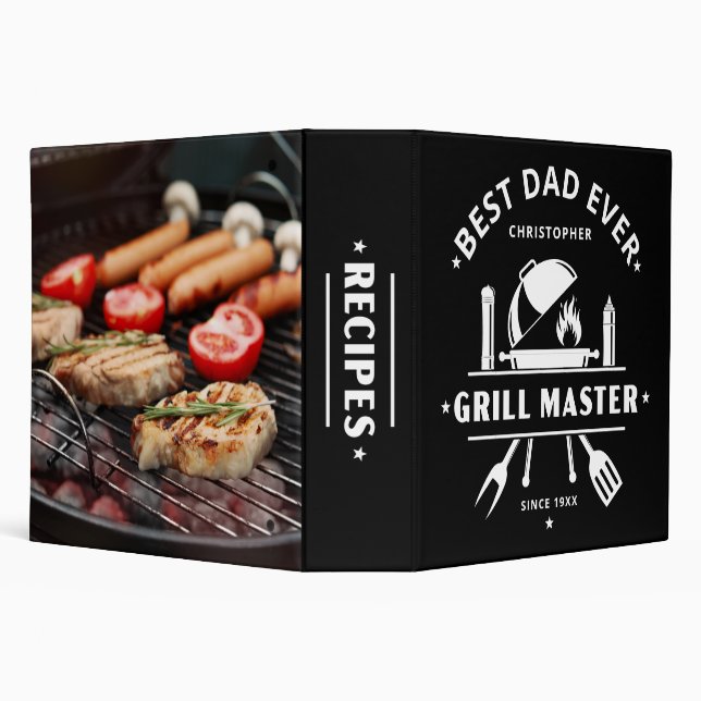 Best Dad Ever | Grill Master Custom Cookout Recipe Binder (Background)