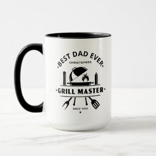 Best Dad Ever Grill Master   Custom Name Mug