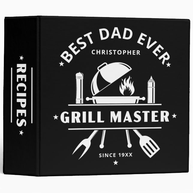 Best Dad Ever | Grill Master Recipe Binder (Front/Spine)
