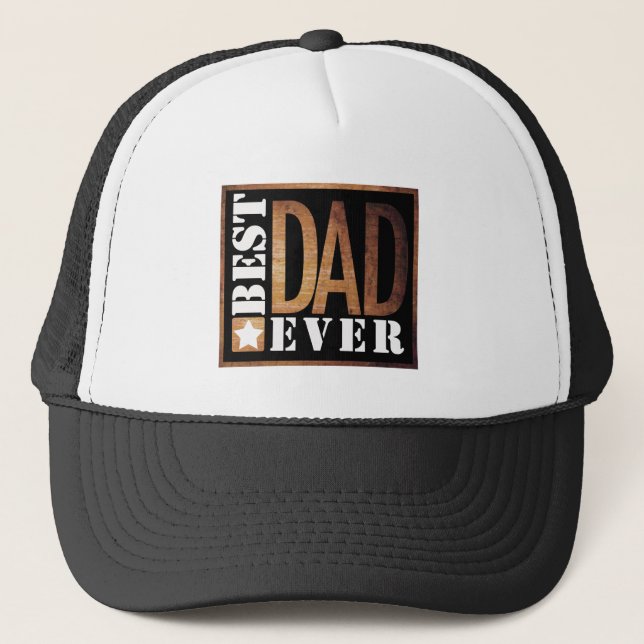 Best Dad Ever Grunge Series Trucker Hat (Front)