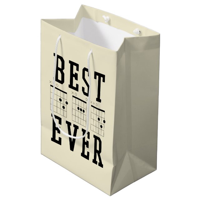 Best Dad Ever Guitar Chords | Father's day Gift Medium Gift Bag (Front Angled)