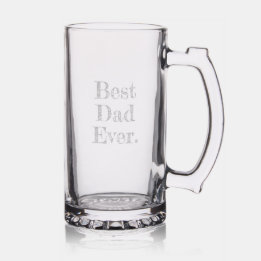 Best Dad Ever Hand Drawn Typography Black Stein