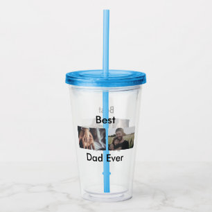 best dad ever happy father's day add your photo  acrylic tumbler