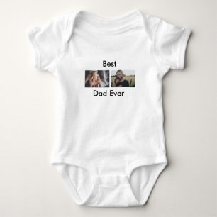 best dad ever happy father's day add your photo  baby bodysuit