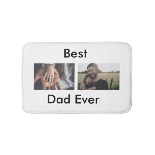 best dad ever happy father's day add your photo  bath mat