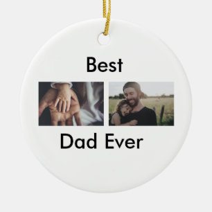 best dad ever happy father's day add your photo ceramic ornament