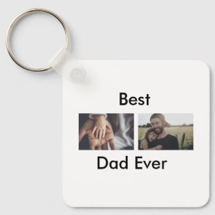 best dad ever happy father's day add your photo  keychain