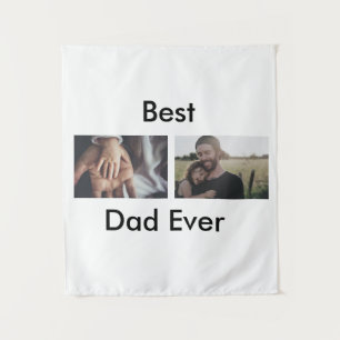 best dad ever happy father's day add your photo  tapestry