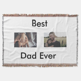 best dad ever happy father's day add your photo  throw blanket