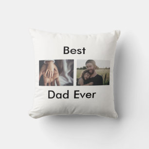 best dad ever happy father's day add your photo  throw pillow