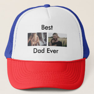 best dad ever happy father's day add your photo  trucker hat
