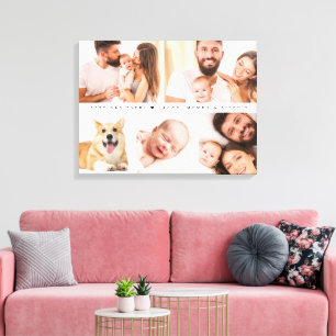 Best Dad Ever Heart Custom Photo collage Canvas Print