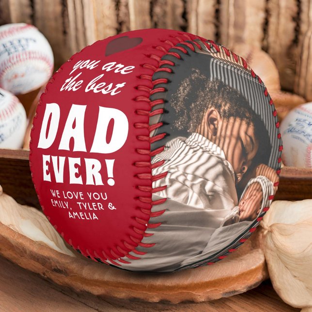 Best Dad Ever Heart Father`s Day 2 Photo  Baseball (Creator Uploaded)