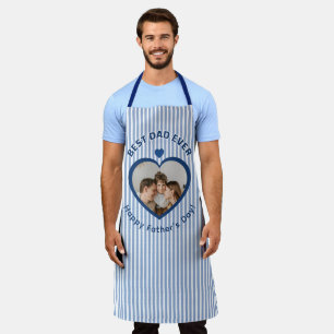 Best Dad Ever Heart Photo Card Minimalist Template Apron